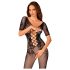 Obsessive - open net overall met rugdecolleté (zwart) (S-L)
