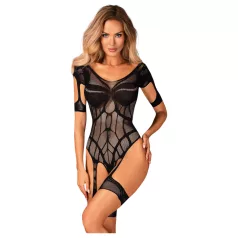 Obsessive - open net body met patroon - zwart - S-L