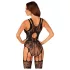 Obsessive - open net body met bloemenprint - zwart - S-L