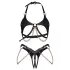 Obsessive Anyya - bh-set met kettingen in lederlook (zwart)