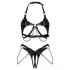 Obsessive Anyya - bh-set met kettingen in lederlook (zwart)