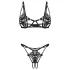 Obsessive Luise - 2-delige lingerie set met tulpdesign (zwart)