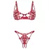 Obsessive Luise - 2-delige lingerieset met tulpenmotief (rood) - L/XL