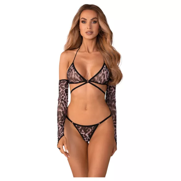 Obsessive Addia - luipaardprint netset - L/XL