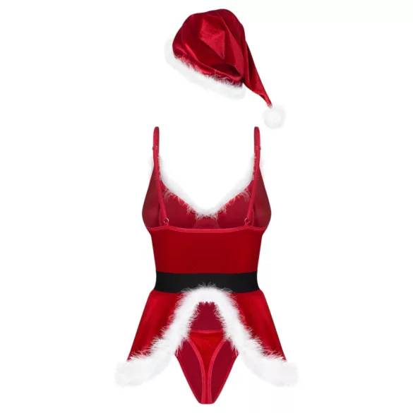 Obsessive Hot Santa - driedelig kerstvrouw kostuum voor dames (rood)