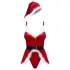 Obsessive Hot Santa - driedelig kerstvrouw kostuum voor dames (rood)