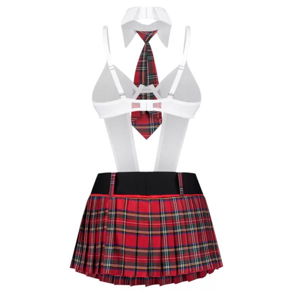 Obsessive College Girl - vijfdelig schoolmeisjeskostuum (rood)