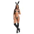 Obsessive Night Bunny - vierdelig konijnenpakje voor vrouwen (zwart)