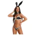 Obsessive Night Bunny - vierdelig konijnenpakje voor vrouwen (zwart)