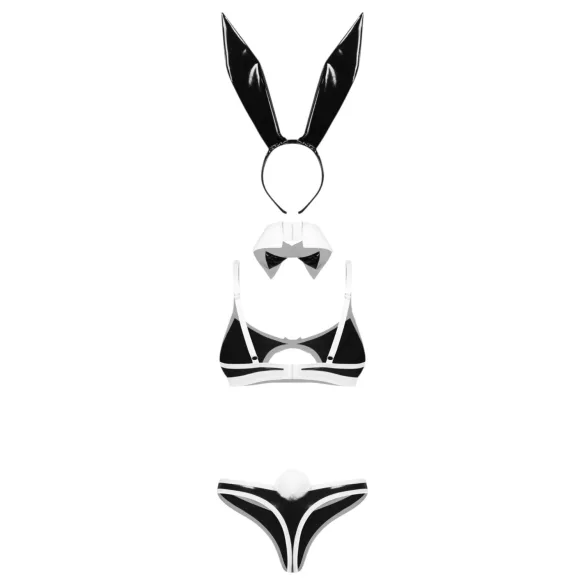 Obsessive Night Bunny - vierdelig konijnenpakje voor vrouwen (zwart)