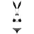 Obsessive Night Bunny - vierdelig konijnenpakje voor vrouwen (zwart)
