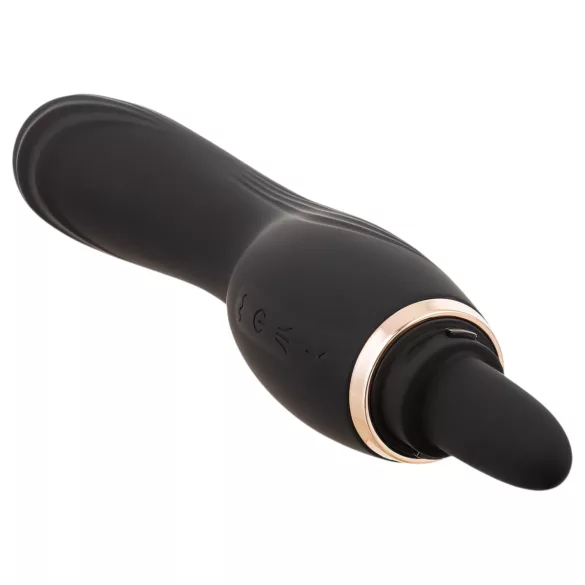 Sweet Play - 2-in-1 vibrator met likkende tong en zuigfunctie voor de clitoris (zwart)