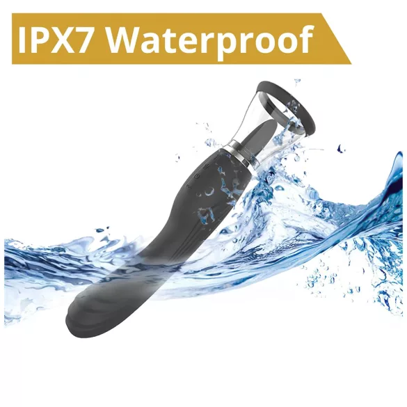 Sweet Play - 2-in-1 vibrator met likkende tong en zuigfunctie voor de clitoris (zwart)