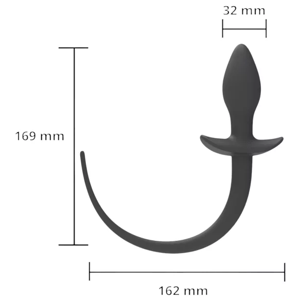 Erospace Wild Play - anale plug met staart, voor rollenspel (zwart)
