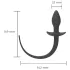 Erospace Wild Play - anale plug met staart, voor rollenspel (zwart)
