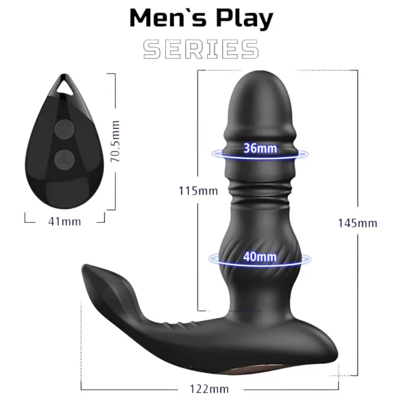 Men's Play - prostaat vibrator met op-en-neer beweging - zwart