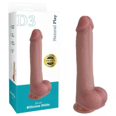 Natural Play - siliconen dildo 24 cm (natuurlijk)