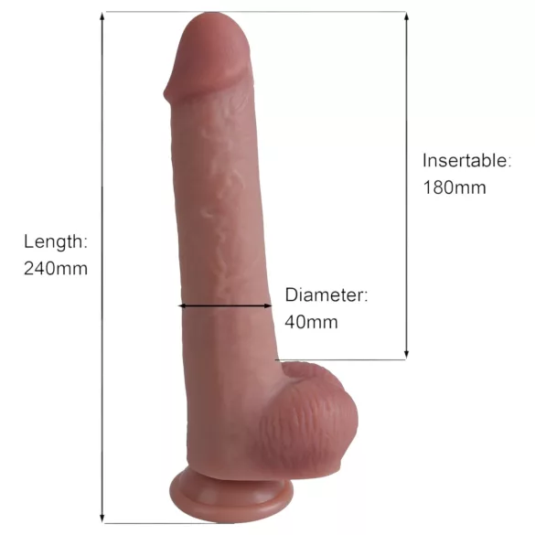 Natural Play - siliconen dildo 24 cm (natuurlijk)