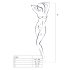 Passion BS006 - open body met jarretels (zwart) - S-L