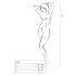 Passion BS007 - wit netoverall met patroon - S-L