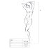 Passion BS007 - wit netoverall met patroon - S-L