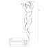 Passion BS013 - gestreepte netset (wit) - S-L