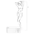 Passion BS013 - neglige set - gestreept net - wit - S-L