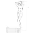 Passion BS014 - open net bodystocking met korset - rood - S-L
