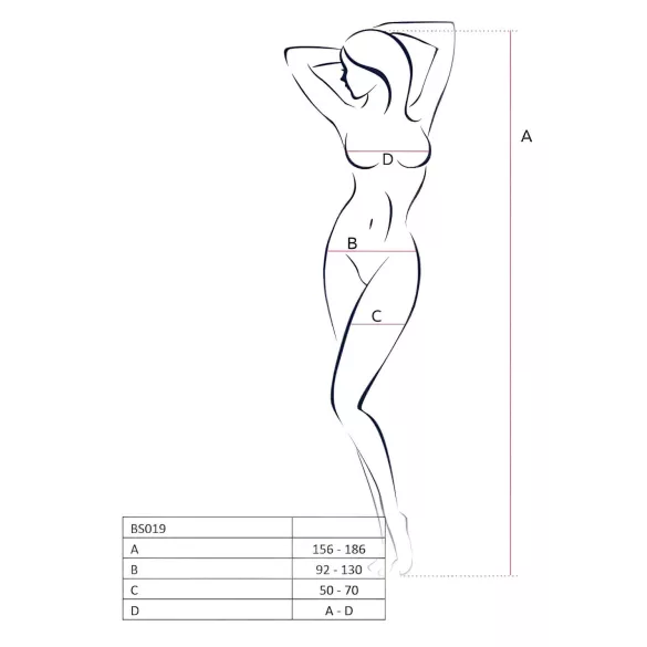 Passion BS019 - lingerie set - wit netstof - S-L