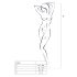 Passion BS020 - versierde open overall (wit) - S-L