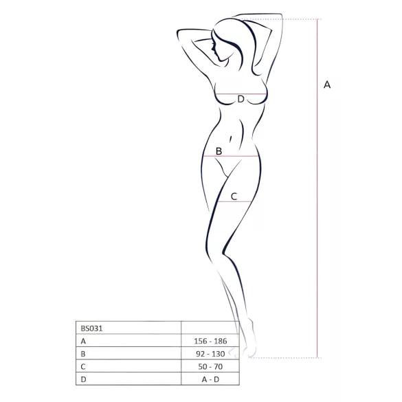 Passion BS031 - open catsuit - zwart - S-L