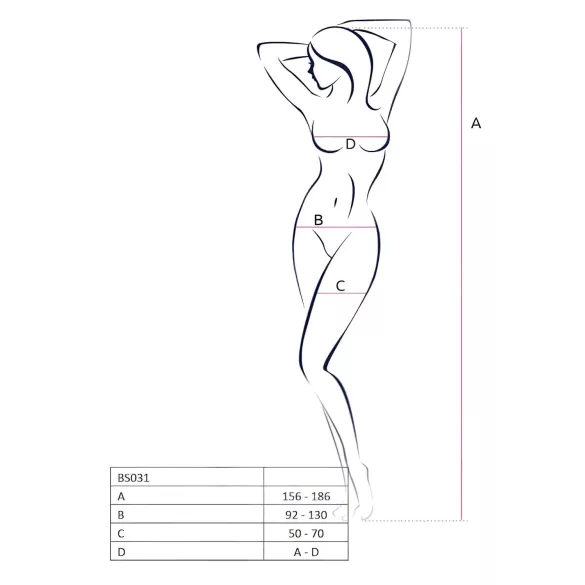 Passion BS031 - open catsuit - rood - S-L