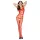 Passion BS032 - bodystocking met open kruis - netstof rood - S-L