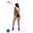 Passion BS036 - roze, open body suit (zwart) - S-L