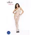 Passion BS036 - open bodystocking met rozenmotief - wit - S-L