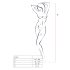 Passion BS037 - Open Catsuit met Patronen (Wit) - S-L