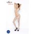 Passion BS044 - bloemmotief, opengewerkte bodysuit (wit) - Maten S-L