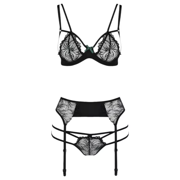 Passion Floris - lingerie set - zwart - L/XL