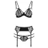 Passion Floris - lingerie set - zwart - L/XL