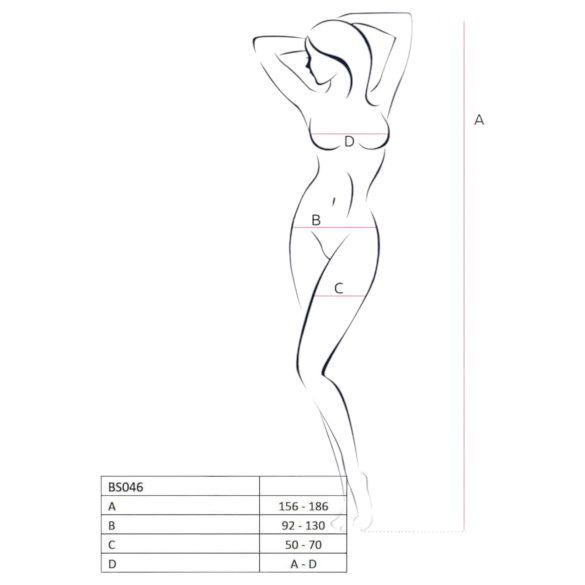 Passion BS046 - Bloemen-net set (wit) - S-L