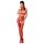 Passion BS048 - Opengewerkt netstof catsuit met halter (rood) - S-L