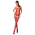 Passion BS054 - lingerie set - bloemenkant netstof - rood - S-L