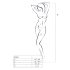 Passion BS054 - Bloemen Net Set (Wit) - Maat S-L