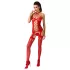 Passion BS056 - lingerie set - netstof met ruitpatroon - rood - S-L
