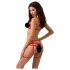 Passion Magali - decoratieve lichaams harnas set - 3-delig (rood)