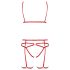 Passion Magali - decoratieve lichaams harnas set - 3-delig (rood)