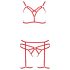 Passion Magali - decoratieve lichaams harnas set - 3-delig (rood)