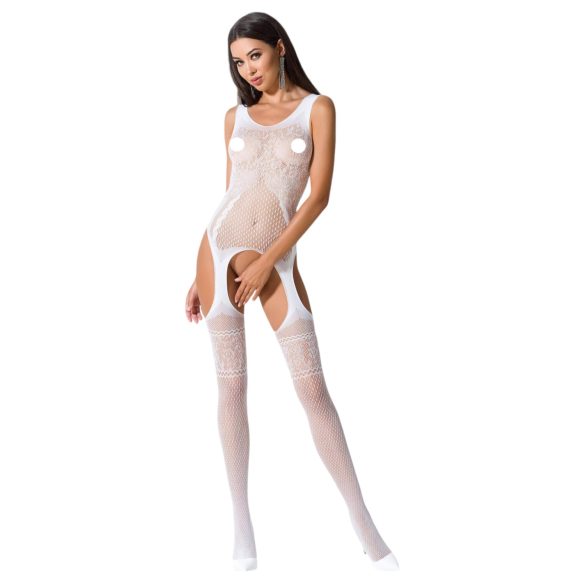 Passion BS061 - bloemen mesh set (wit) - S-L