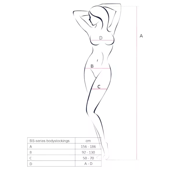 Passion BS077 - bodystocking met lange mouwen - zwart - S-L