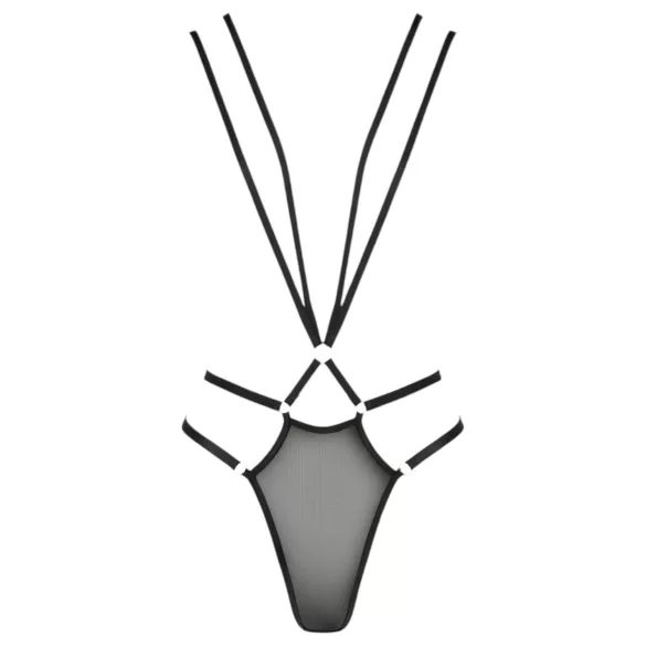 Passion Devil Meggy - metalen ringerige harnasbody (zwart) - L/XL